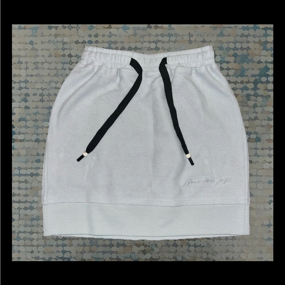 Honor the Gift Women Terry Skirt Elastic Waist W/Drawstring Embroidery Sz XS NWT